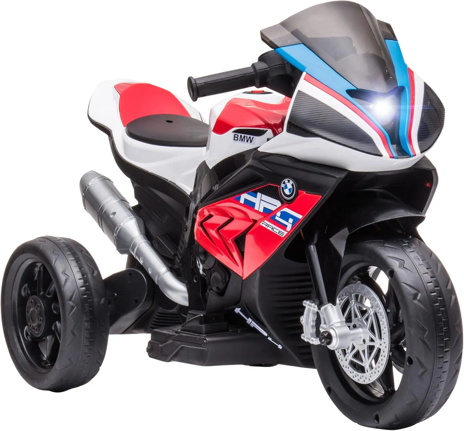 Aosom Licensed 6V Kids Ride on Motorcycle, Off-Road Battery Powered Three Wheels Dirtbike with USB, AUX, Music and Headlight for Toddler, Red