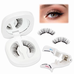 Applicator Soft Magnetic Eyelashes Natural - Upgrade Magnetic Eyelashes With Applicator, Reusable Soft Magnet Lashes No Glue Needed Easy To Wear and Remove Strip Lashes, Faux Cils by EMEDA (01)