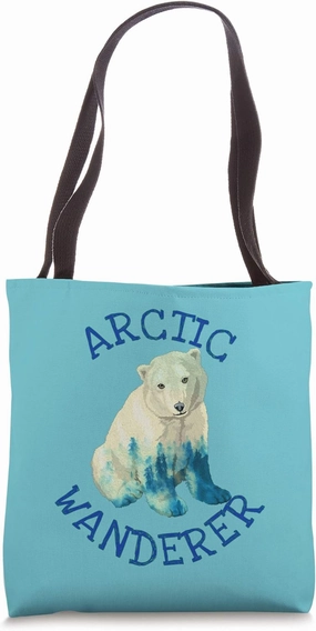 Arctic Wanderer Polar Bear Cub in Shrinking Habitat Tote Bag