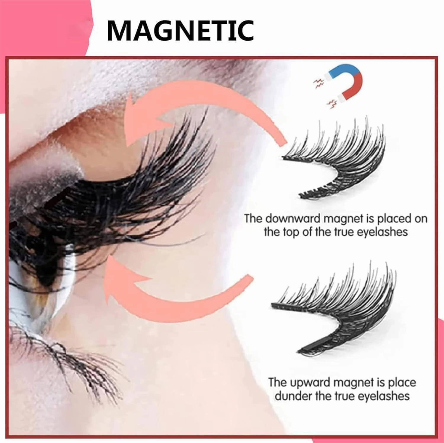 Atikisoi Magnetic Lashes, Atikisoi Reusable Magnetic Eyelashes False Eyelashes, MagneticEye Lashes with Applicator, MagneticLashes Natural Look, No Glue Needed Easy to Wear and Remove (Fuller)