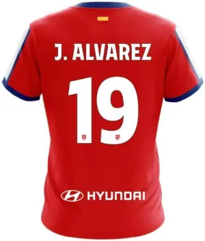 Atletico de Madrid Jersey 2025. at. Madrid Home Shirt 24/25 J. Alvarez 19#. 100% Polyester.