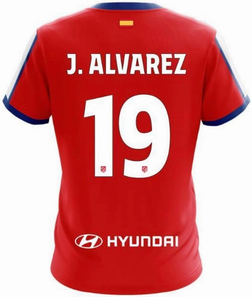 Atletico de Madrid Jersey 2025. at. Madrid Home Shirt 24/25 J. Alvarez 19#. 100% Polyester.