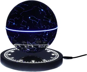 Auto-Rotating Globe Magnetic Levitation Globe with LED Chip & Power Adapter Study Rooms Themed Cafes Planetariums Decoration 16 Colors Automatically Change, Black