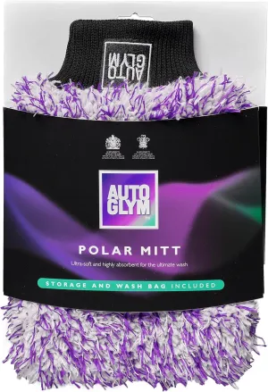 Autoglym Polar Car Wash Mitt with Storage and Washbag Included, Premium Fine Microfibre Strands, Scratch-Free Results