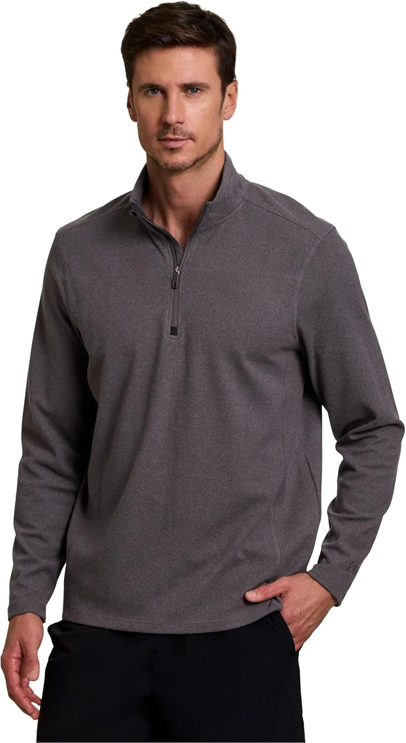 Avalanche Men's 1/4 Zip Sweatshirt, Lightweight Partial Zip Mock Neck Long Sleeve Top Soft Mini Corduroy Pullover for Hiking