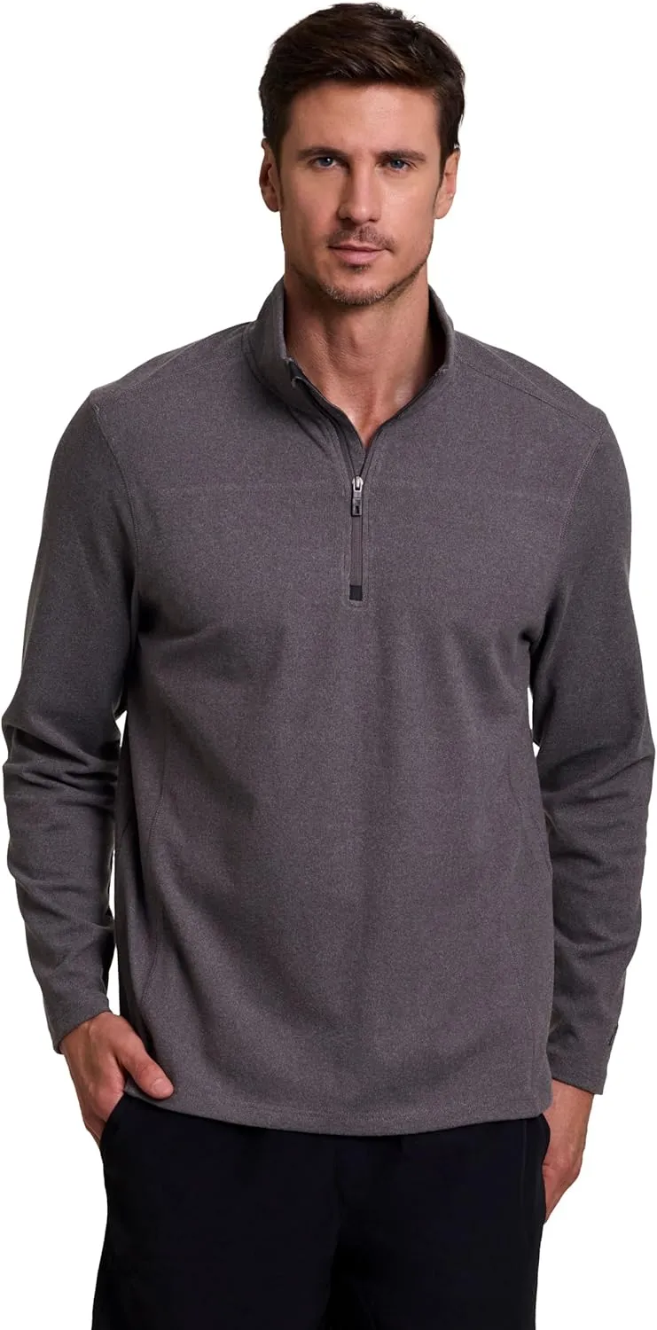 Avalanche Men's 1/4 Zip Sweatshirt, Lightweight Partial Zip Mock Neck Long Sleeve Top Soft Mini Corduroy Pullover for Hiking
