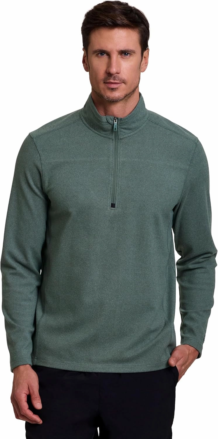 Avalanche Men's 1/4 Zip Sweatshirt, Lightweight Partial Zip Mock Neck Long Sleeve Top Soft Mini Corduroy Pullover for Hiking