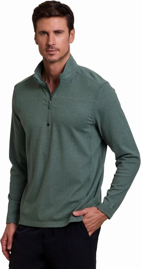 Avalanche Men's 1/4 Zip Sweatshirt, Lightweight Partial Zip Mock Neck Long Sleeve Top Soft Mini Corduroy Pullover for Hiking