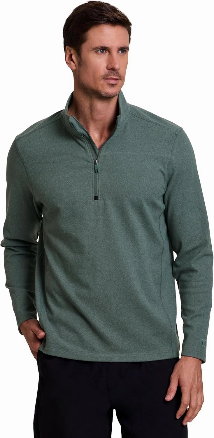 Avalanche Men's 1/4 Zip Sweatshirt, Lightweight Partial Zip Mock Neck Long Sleeve Top Soft Mini Corduroy Pullover for Hiking