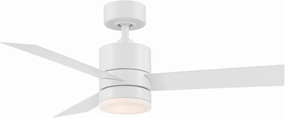 Axis Smart Indoor and Outdoor 3-Blade Ceiling Fan 44in Matte White with 3000K LED Light Kit and Remote Control works with Alexa, Google Assistant, Samsung Things, and iOS or Android App