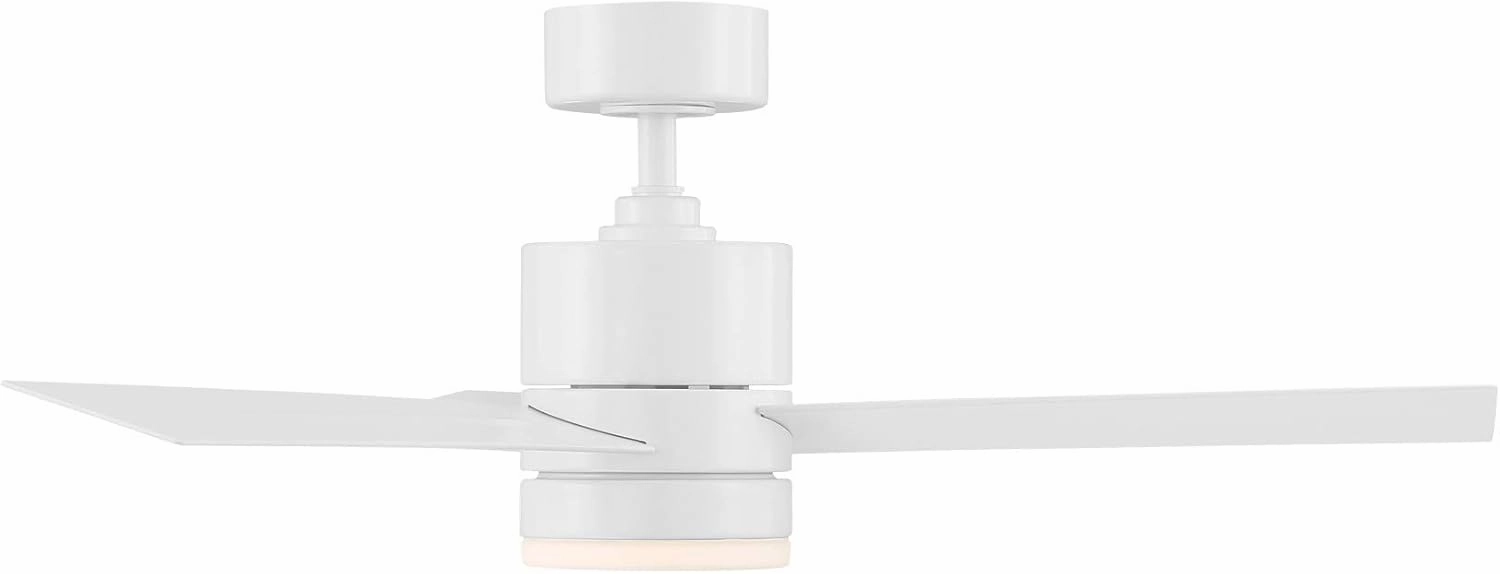 Axis Smart Indoor and Outdoor 3-Blade Ceiling Fan 44in Matte White with 3000K LED Light Kit and Remote Control works with Alexa, Google Assistant, Samsung Things, and iOS or Android App