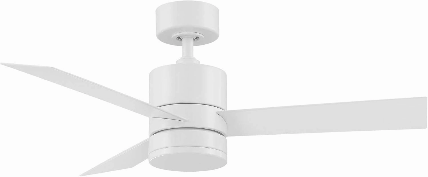 Axis Smart Indoor and Outdoor 3-Blade Ceiling Fan 44in Matte White with 3000K LED Light Kit and Remote Control works with Alexa, Google Assistant, Samsung Things, and iOS or Android App