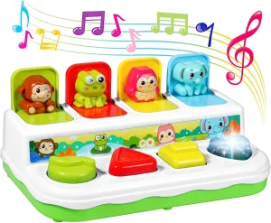 Baby Toys 6 to 18 Months, Preschool Early Learning Cause and Effect Interactive Infant Toys, Light Musical Pop Up Toys for Kids Toddlers 1-3 Years Old Boys Girls Gifts