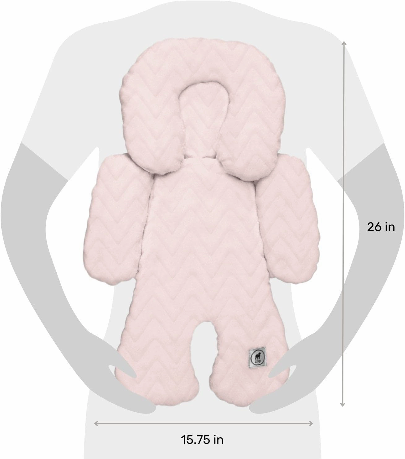 Baby Infant Car Seat Insert with Head and Body Support - Soft ad Stylish Carseat Head Support for Newborn and Baby - Plush Car Seat Headrest for Stroller, Swing, Bouncer - Zig Zag Pink