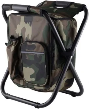 Backpack Chair Foldable Camping Fishing Stool with Cooler Insulated Bags Portable Lightweight Stool Fishing Cooler Stool for Hiking,Outdoor Sketching-Camouflage Color