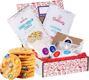 BAKETIVITY Kids Baking DIY Activity Kit - Bake Delicious Yum&m Jumbo Cookies- Real Fun Little Junior Chef Essential Kitchen Lessons, Includes Pre-Measured Ingredients and Easy to Follow Recipe.