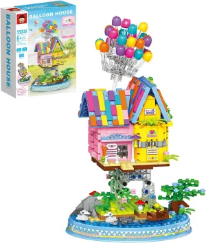 Balloon House Building Kit for Kids with Lights,Creative Suspended Gravity Balloon Flying House Building Block Model Toys. for 6  Years,Boy,Girl New 2024 (931 Pieces)