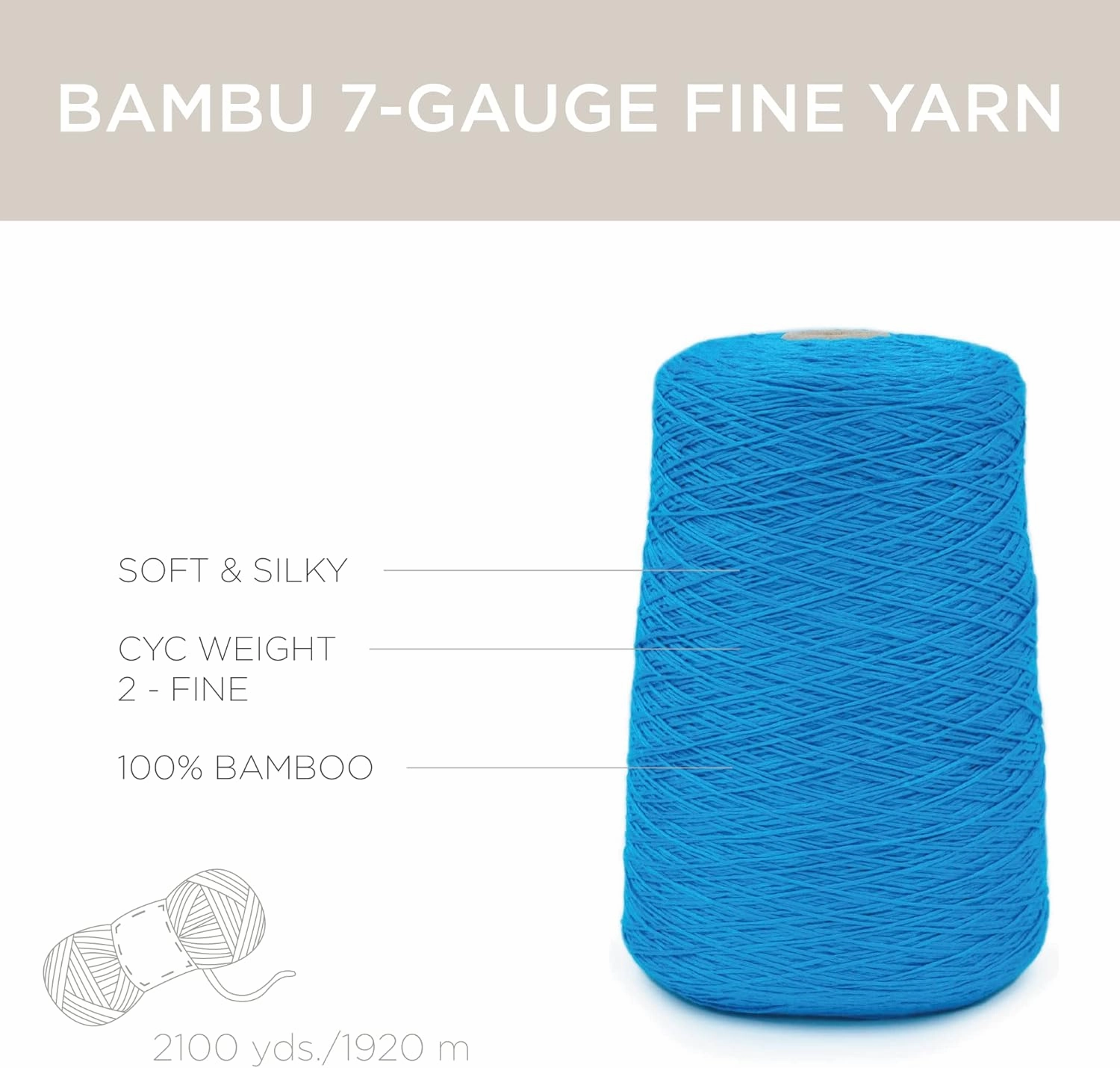 Bambu 7gg, 100% Viscose derived from Bamboo Yarn by Silk City Fibers, Apache