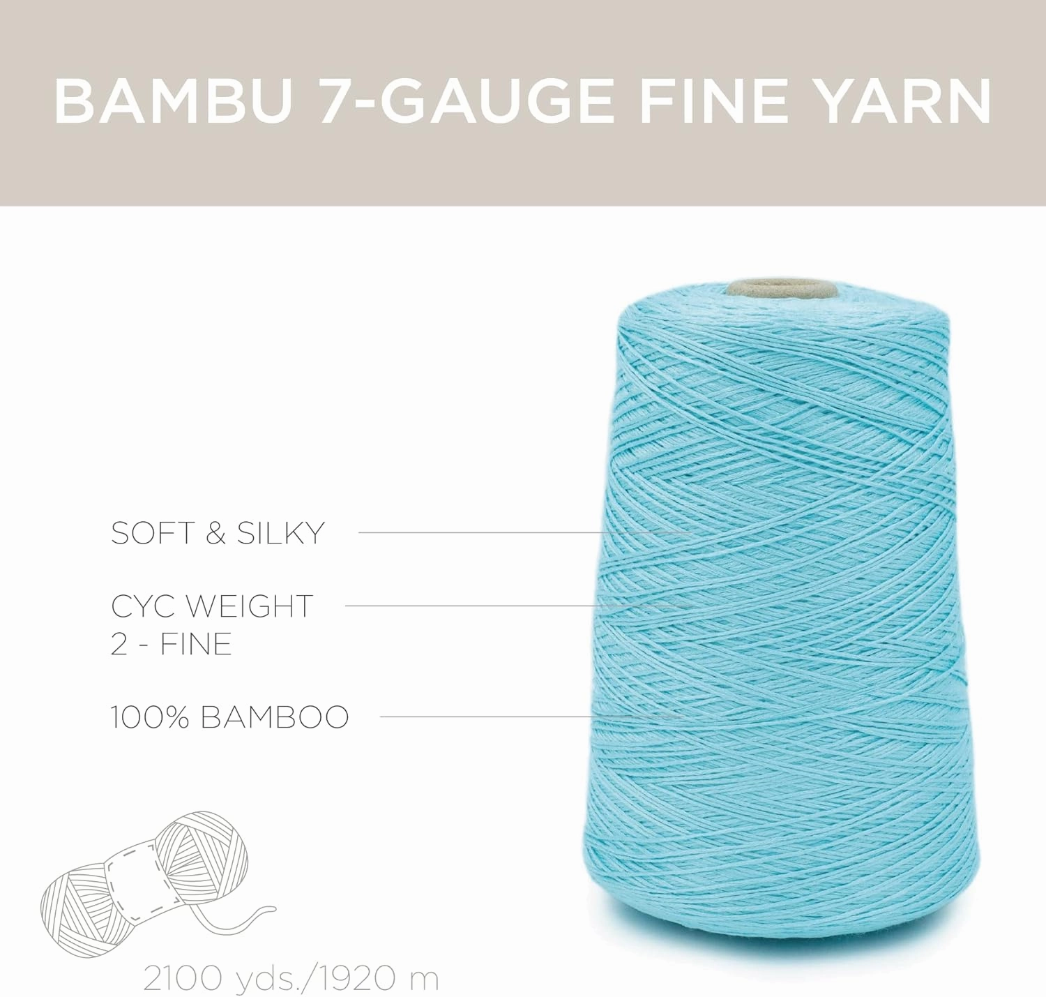 Bambu 7gg, 100% Viscose derived from Bamboo Yarn by Silk City Fibers, Aruba