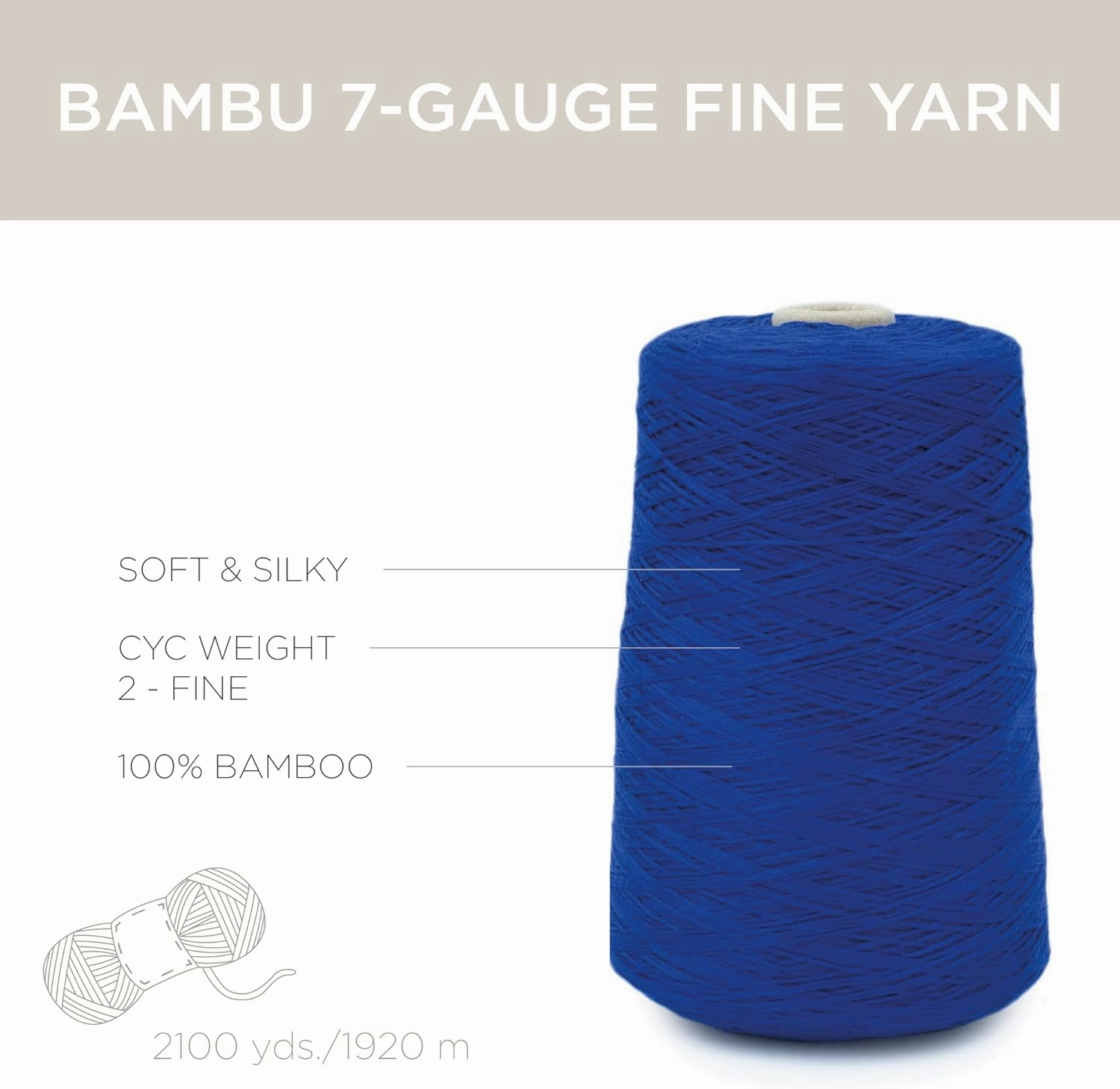 Bambu 7gg, 100% Viscose derived from Bamboo Yarn by Silk City Fibers, Limoges