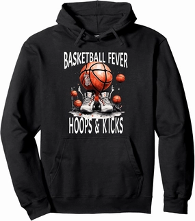 Basketball Fever Hoops and Kicks -Baller, Hoops, Dunks Skids Pullover Hoodie