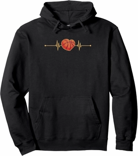 Basketball Heartbeat Dunk Sport Bball Team Player Coach Fan Pullover Hoodie