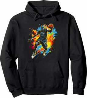 Basketball Slam Dunk Basketball players Watercolor Graphic Pullover Hoodie