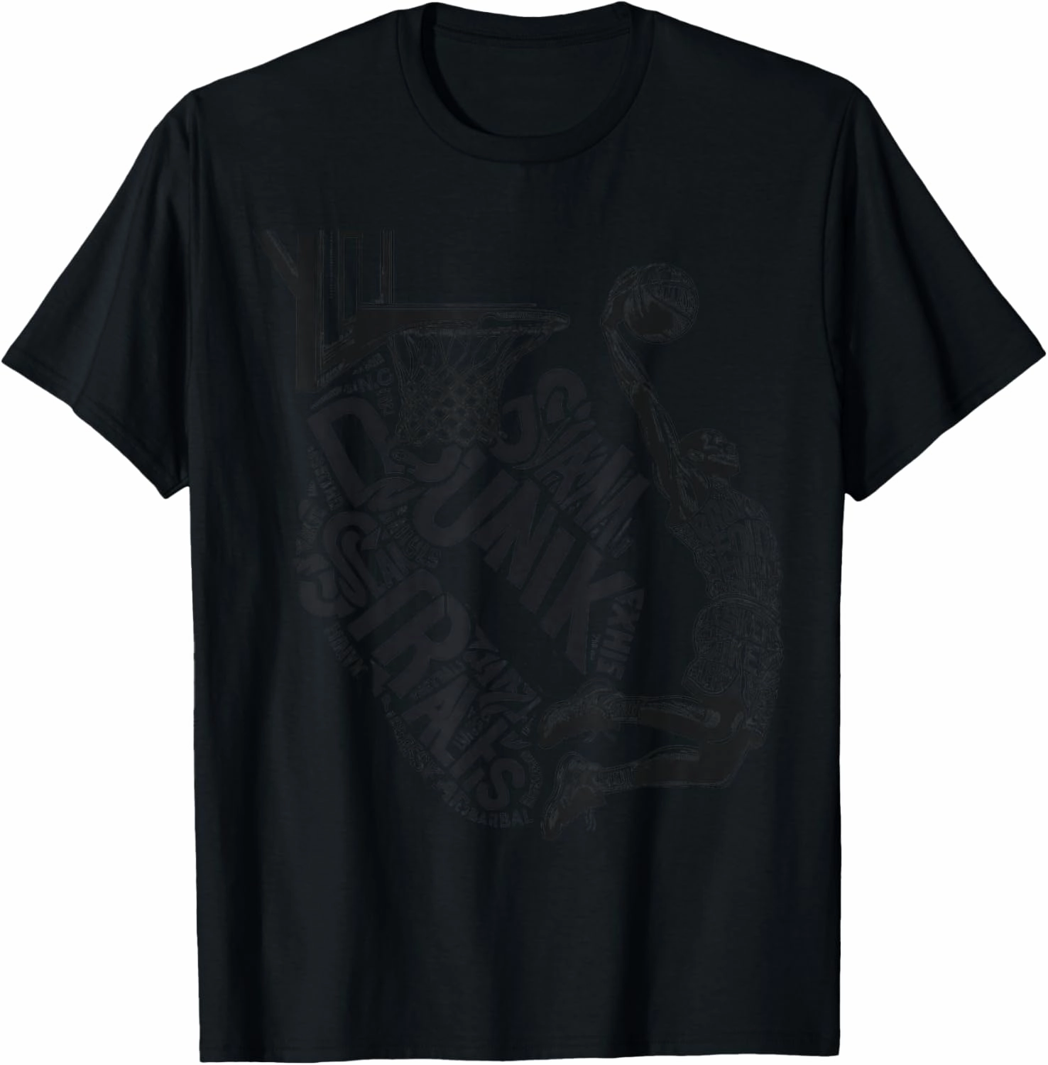 Basketball Slam Dunk Typography T-Shirt