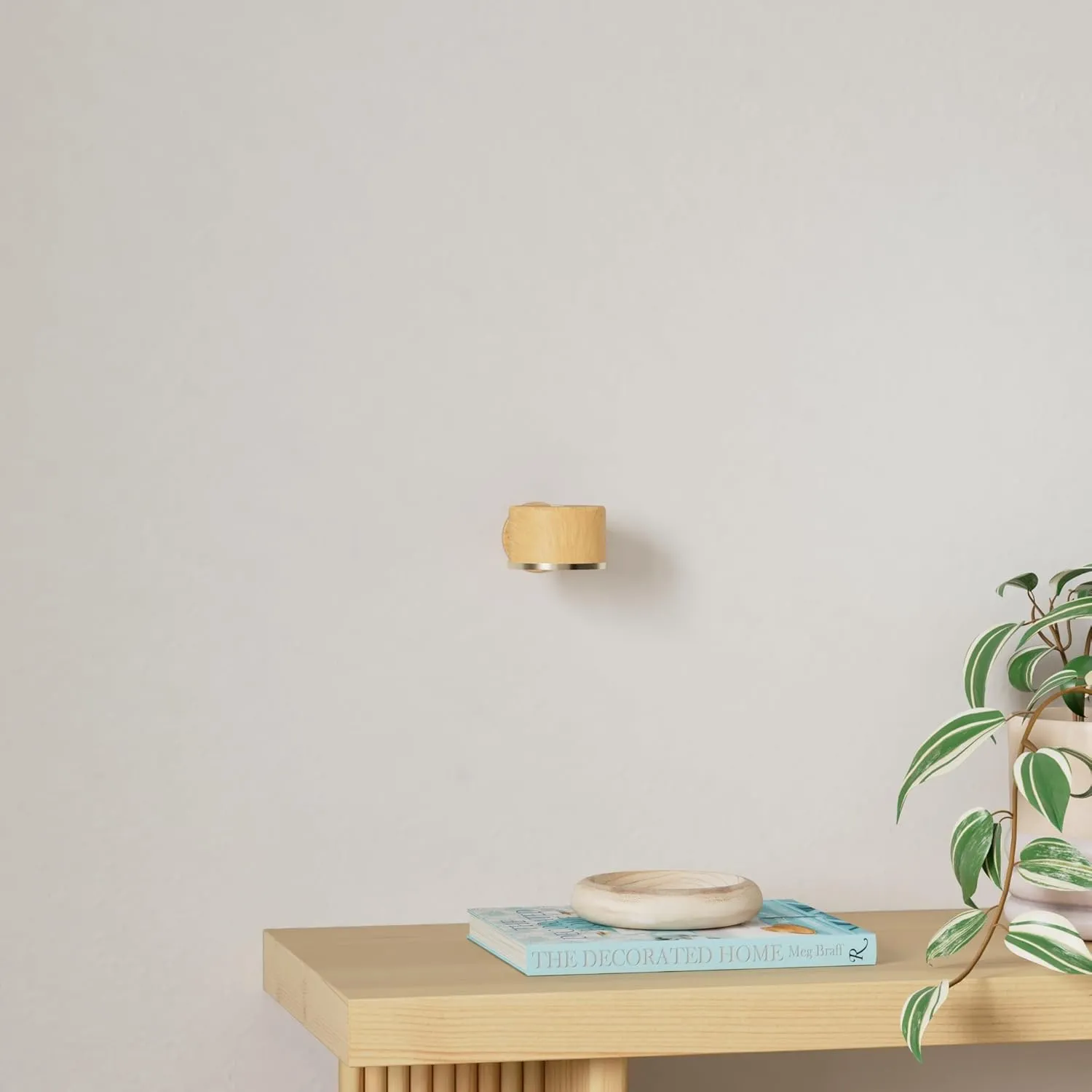 Battery Operated Wall Sconce, 2 Pack LED Rechargeable Wireless Wall Lights 3 White & 13 RGB Stepless Dimmable, 360°Rotate Magnetic Ball for Reading in Bed (Birch Wood)