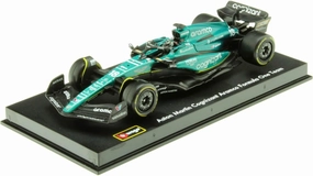 Bburago Formula 1 F1 Asto Martin AMR 23 Lance Stroll with Helmet (2023) - 1:43 Scale - In credibly Detailed Die-Cast Replica Collectible Race Car