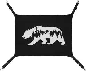 Bear Mountain Cat Hanging Hammock Soft Breathable Pet Cage Dog Hammock with Adjustable Straps and Metal Hooks