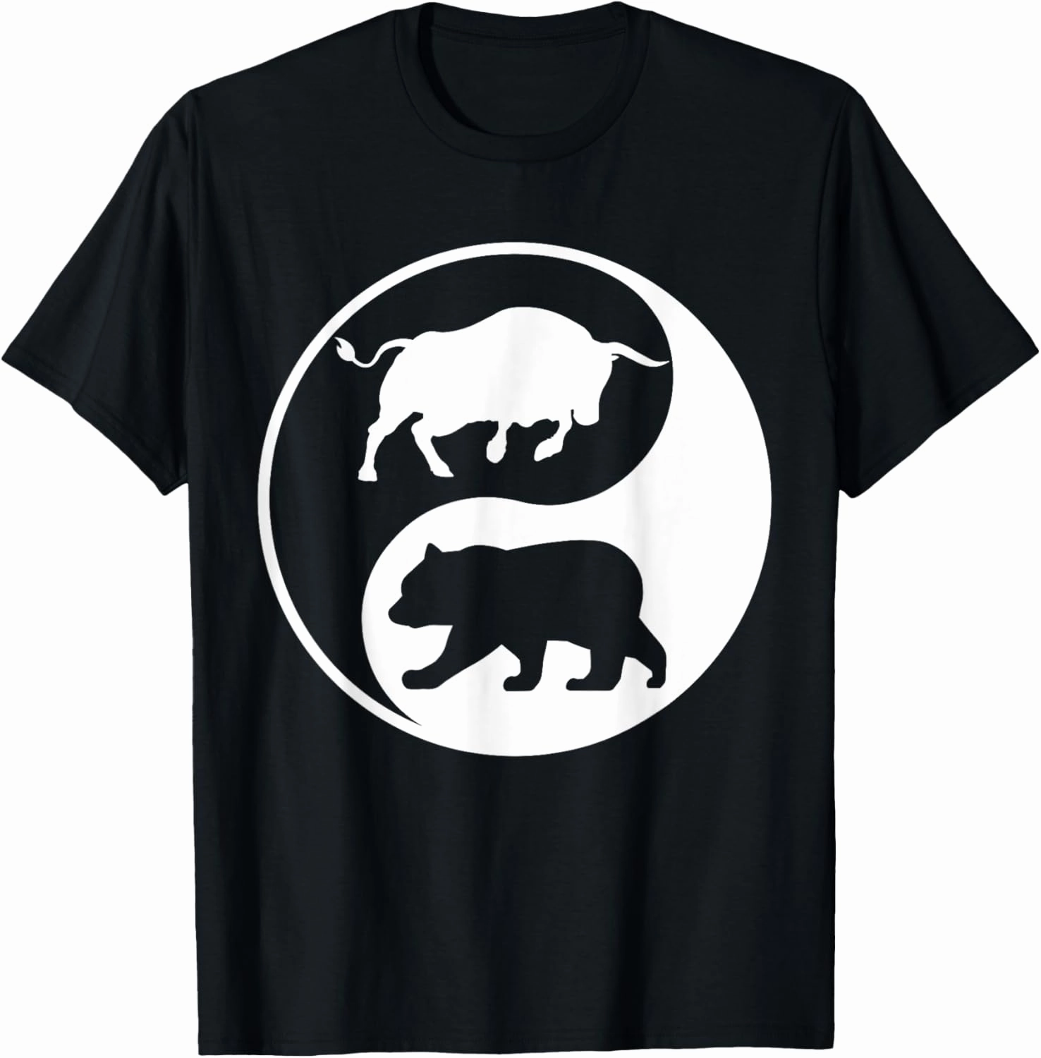 Bear And Bull Yin Yang Market Stock Exchange Trader Gift T-Shirt