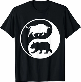 Bear And Bull Yin Yang Market Stock Exchange Trader Gift T-Shirt