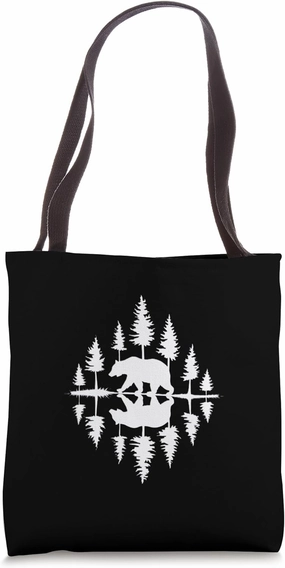 Bear Forest Reflection Nature Design Tote Bag