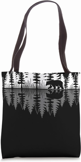 Bear Reflection In Forest Wildlife Adventure Tote Bag