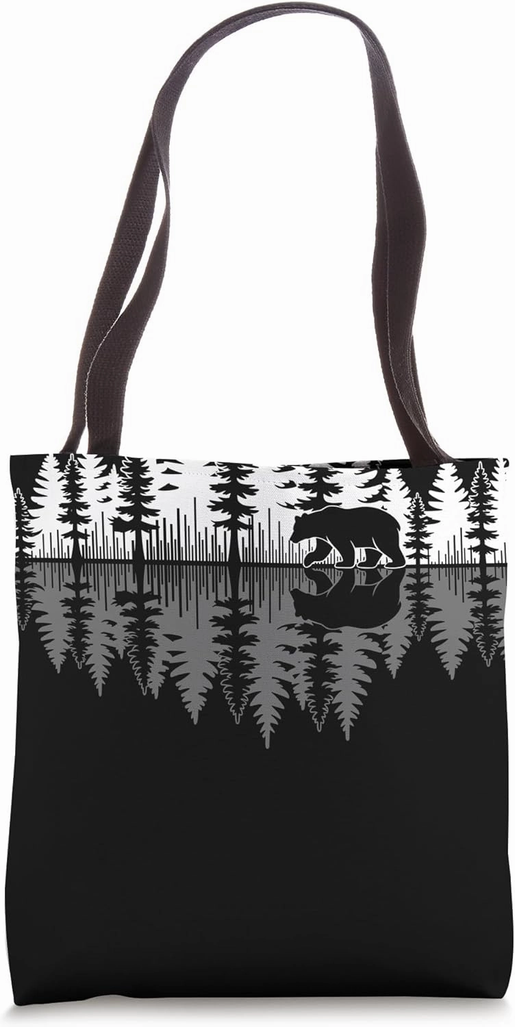 Bear Reflection In Forest Wildlife Adventure Tote Bag