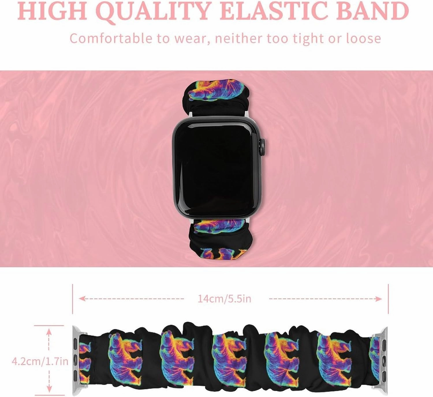 Bear Thermal Imaging Fashion Watch Strap Scrunchies Wristbands Compatible With IWatch Series