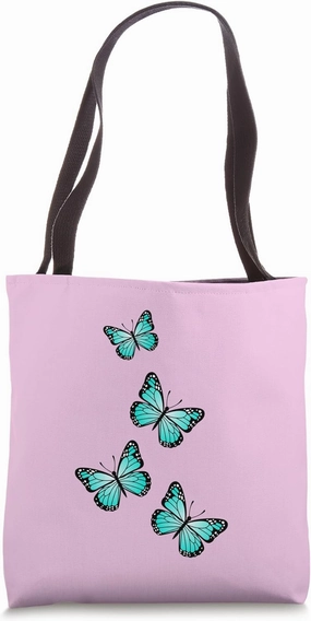 Beautiful Monarch Butterflies Flying Flutter Blue Kawaii Tote Bag