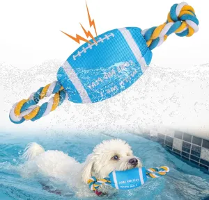 BEAUTYZOO Floating Dog Pool Toys for Small/Medium Dogs - Durable Chew-Resistant Squeaky Water Dog Toy with Rope, Interactive Fetch & Tug of War, Summer Swimming Beach Play (Oxford Fabric)