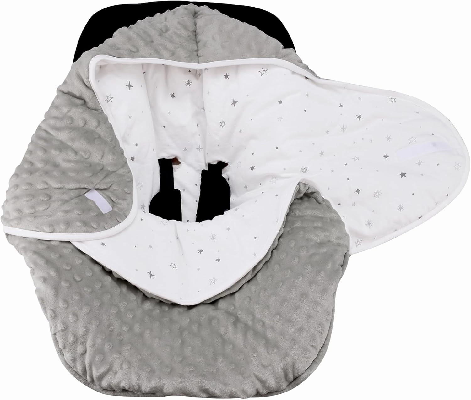 Bebamour Winter Car Seat Cover and Baby Swaddle Blanket - Newborn Wrap for Girls Boys, Warm Winter