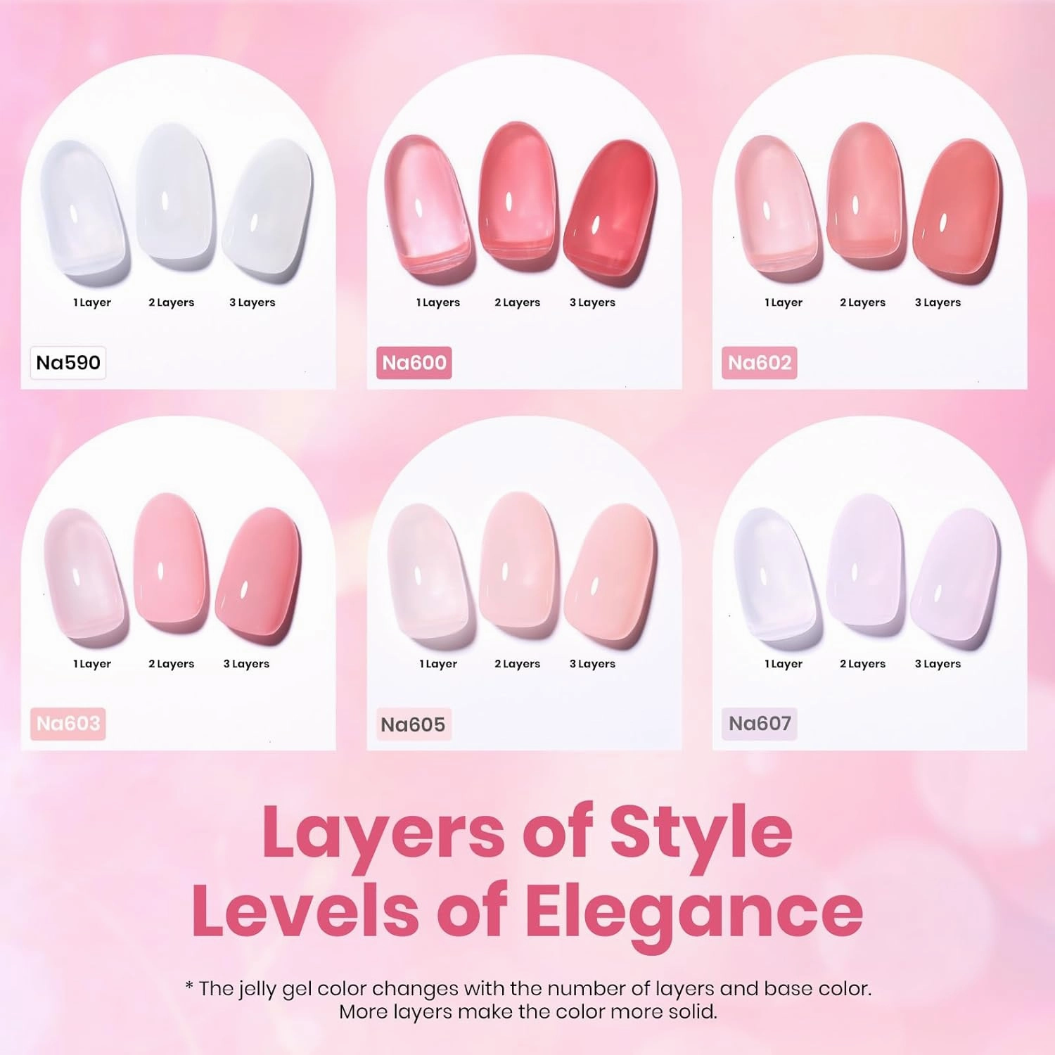 Beetles Nude Gel Nail Polish Set - 6 Colors Hema Free Summer Jelly Gel Polish Neutral Nude Pink Milky White Sheer Translucent Effect Soak Off UV Manicure Colorful Bottle Gel Gift for Women