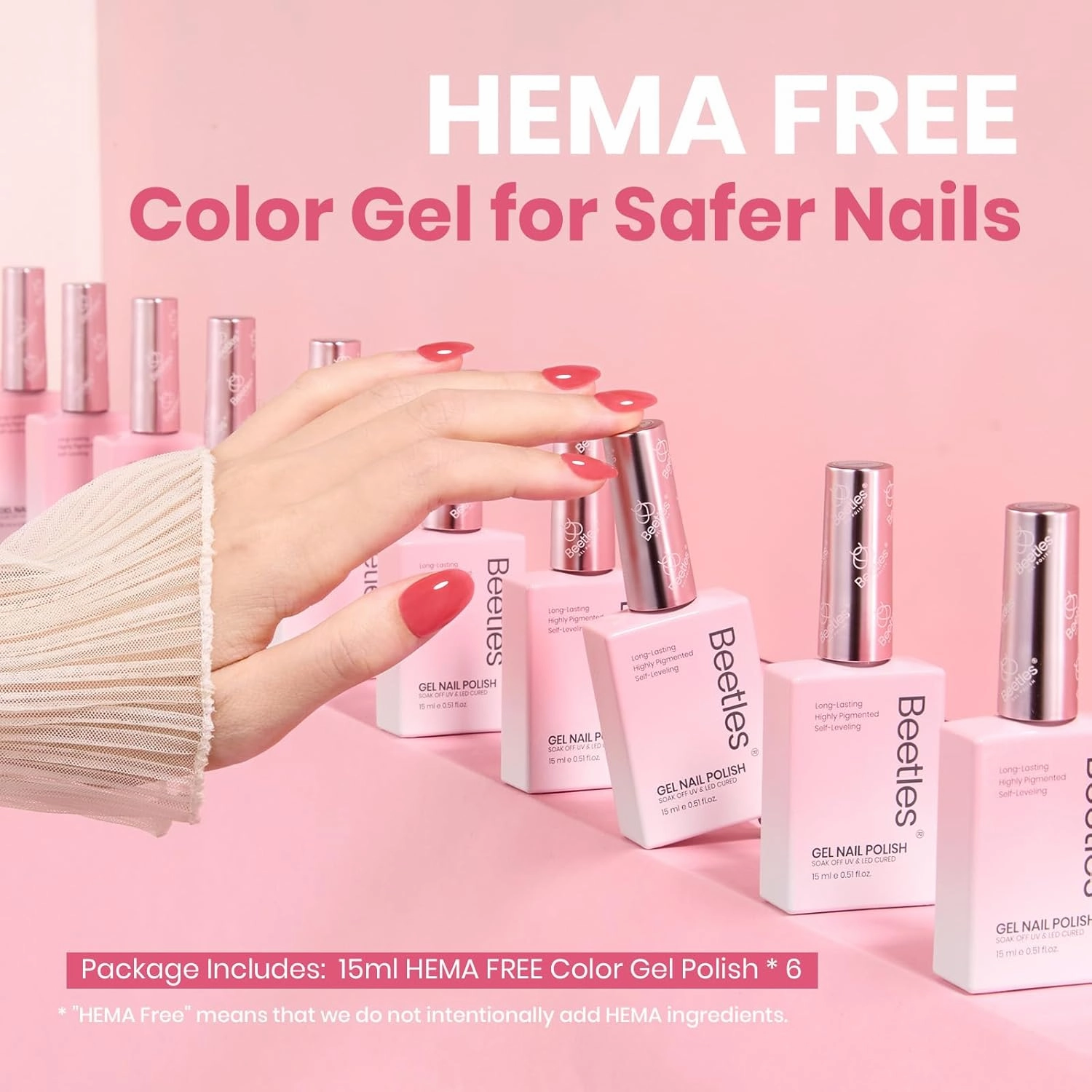 Beetles Nude Gel Nail Polish Set - 6 Colors Hema Free Summer Jelly Gel Polish Neutral Nude Pink Milky White Sheer Translucent Effect Soak Off UV Manicure Colorful Bottle Gel Gift for Women