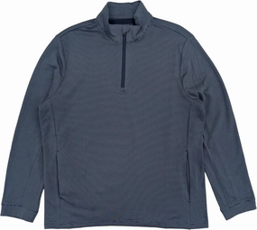 Ben Hogan Mens Blue Long Sleeve Micro Jacquard 1/4 Zip Golf Sweater