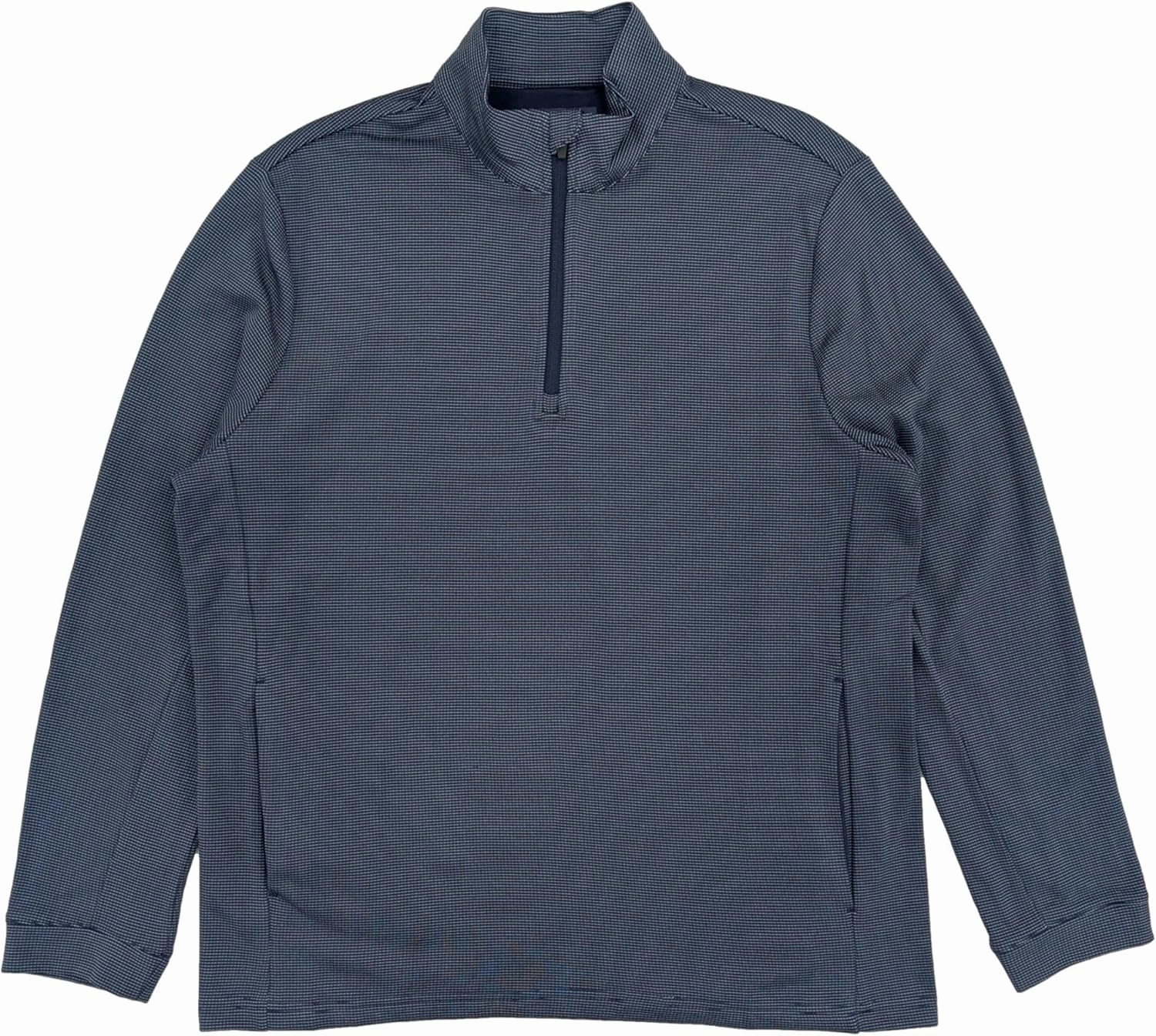 Ben Hogan Mens Blue Long Sleeve Micro Jacquard 1/4 Zip Golf Sweater