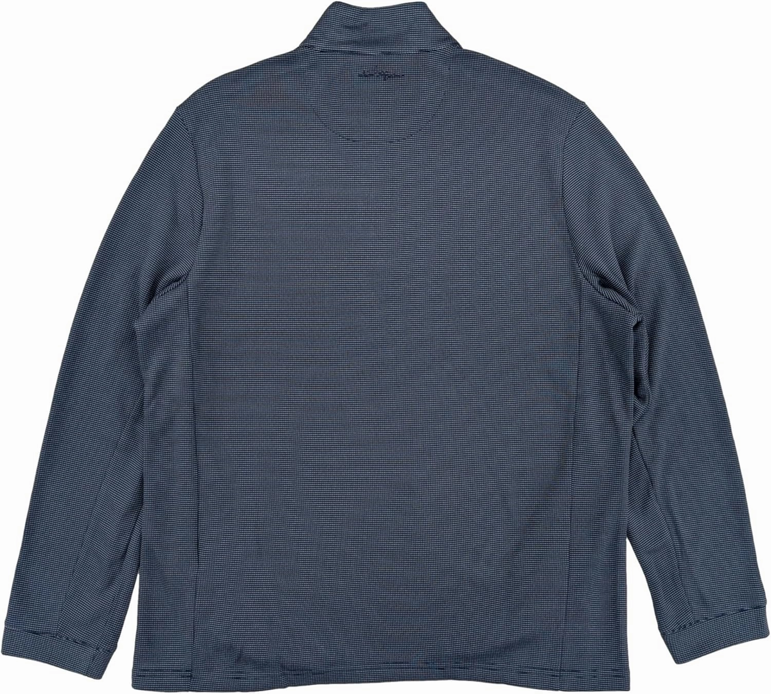 Ben Hogan Mens Blue Long Sleeve Micro Jacquard 1/4 Zip Golf Sweater