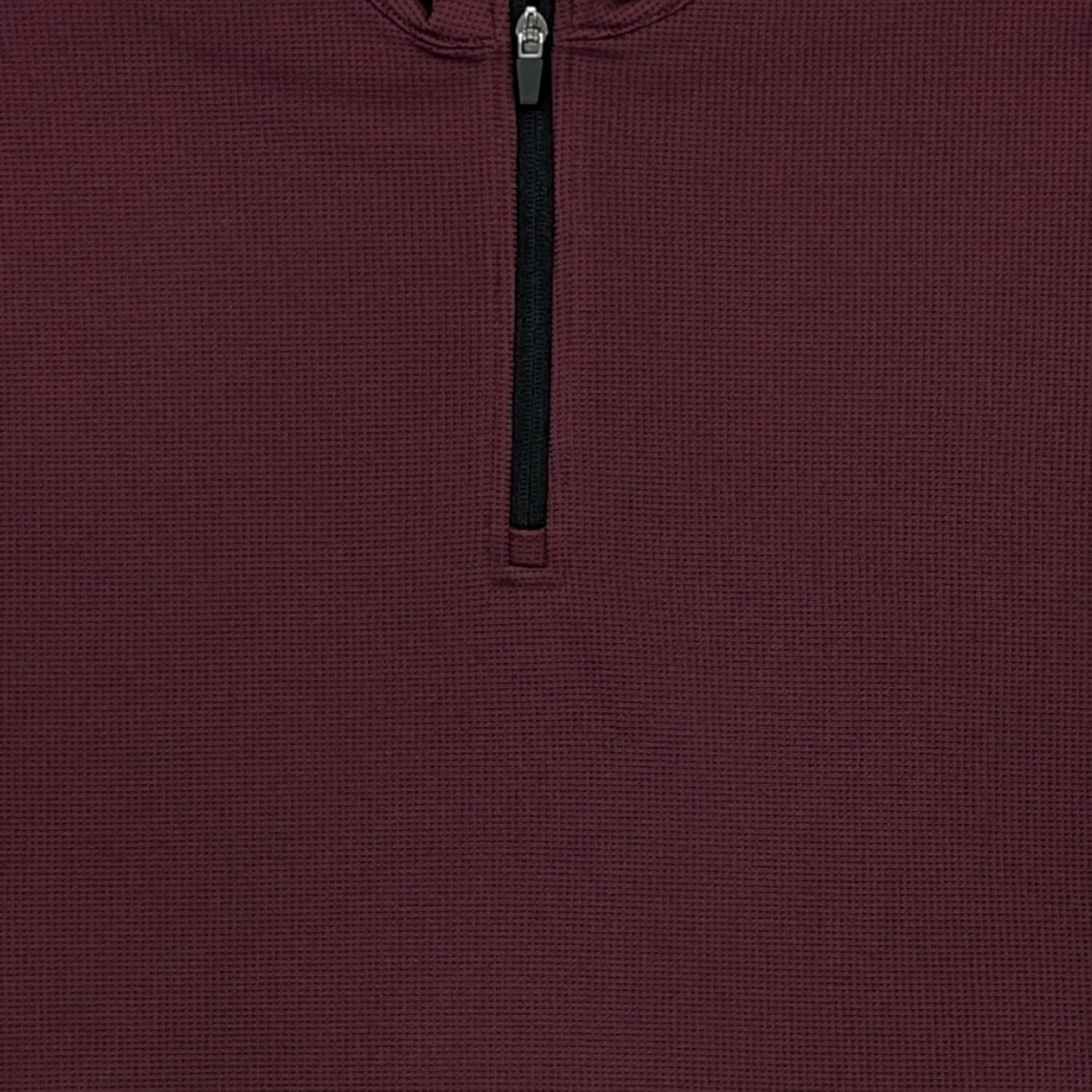 Ben Hogan Mens Burgundy Long Sleeve Micro Jacquard 1/4 Zip Golf Sweater