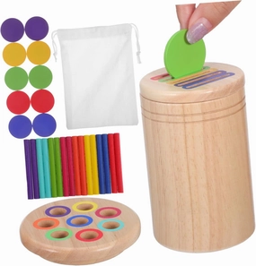 BESPORTBLE 1 Set Color Sorting Cups for Developmental Sensory with Sticks Lightweight Safe Plaything for Color Recognition and Learning Activities