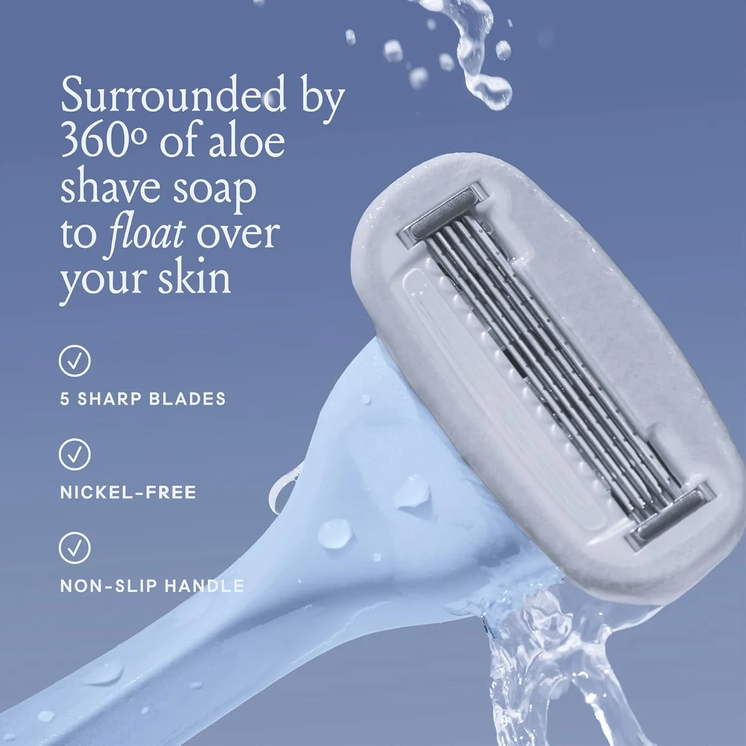 Billie Women's Razor Kit with 5 Blades   Dermaplane Starter Kit with 3 Refill Blades for Facial Hair Removal