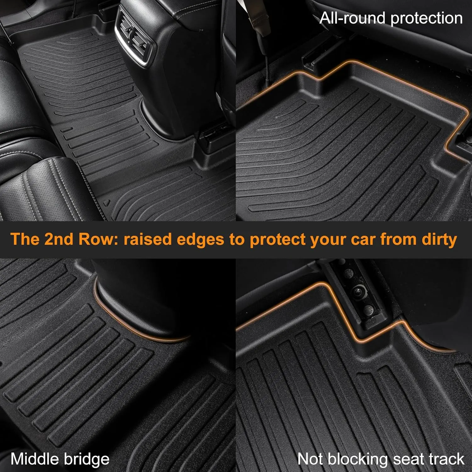 Binmotor-All Weather Floor Mats for Nissan Pathfinder 2022 2023 2024 2025, 7 Passenger, 3 Rows, Heavy Duty Car Floor Liners Pathfinder Accessories