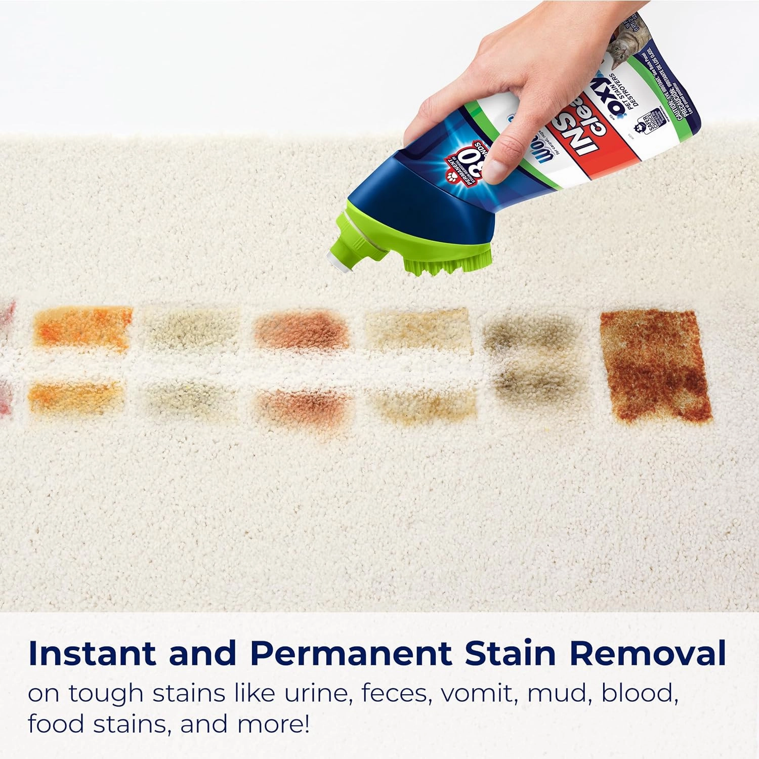 BISSELL InstaClean Oxy Pet Spot and Stain Remover with Brush Head, 4 pack, 17409